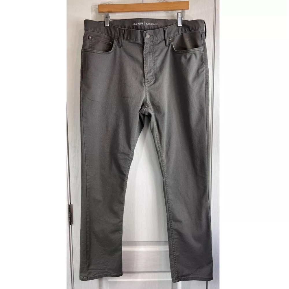 Old Navy Men's All Seasons Slim Pants 5 Pocket Gray Size 36 x 30